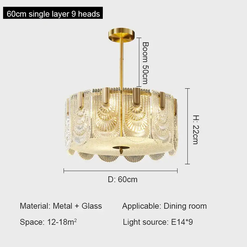 Gold Crystal Ceiling Chandelier Three-Layer