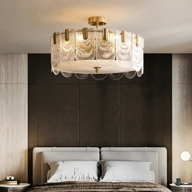 Gold Crystal Ceiling Chandelier Three-Layer