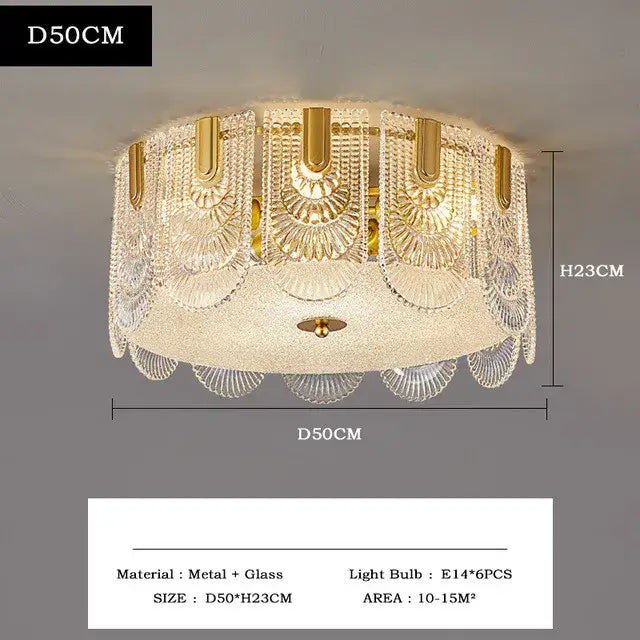Gold Crystal Ceiling Chandelier Three-Layer