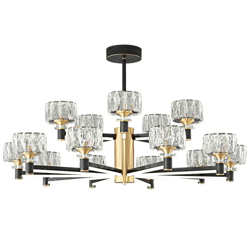 Black Crystal Living Chandelier