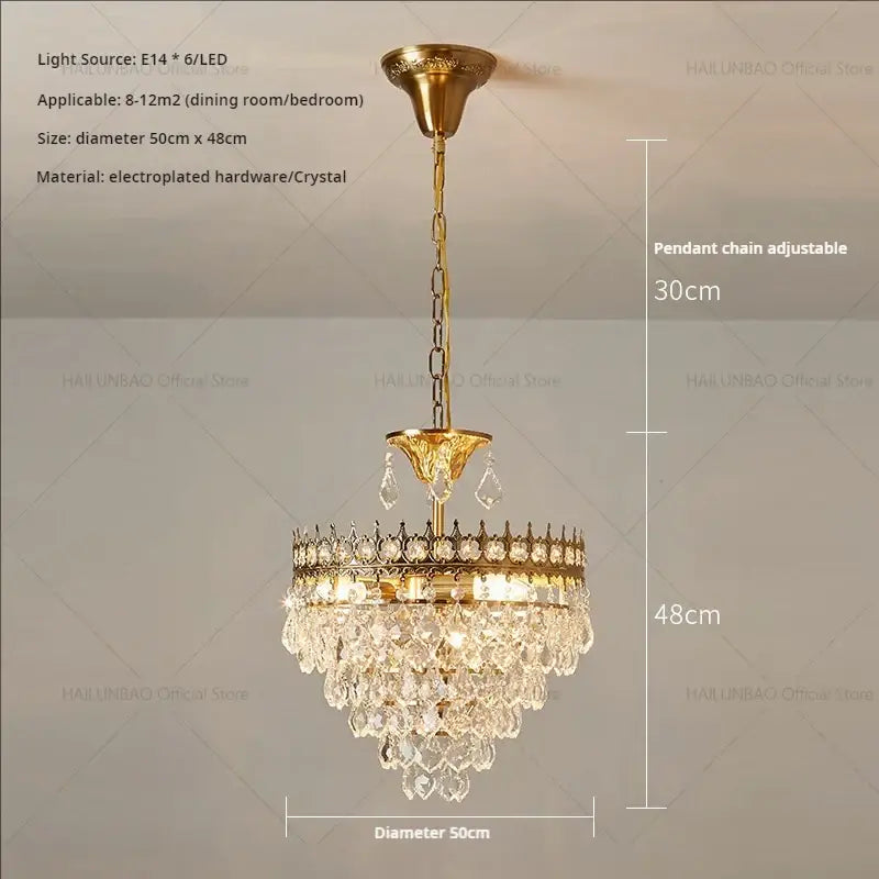 Gold Crown Crystal Chandelier 50cm Design