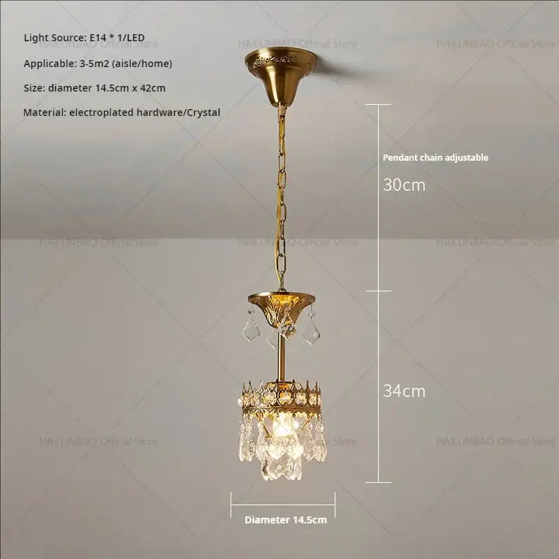 Gold Crown Crystal Chandelier 50cm Design