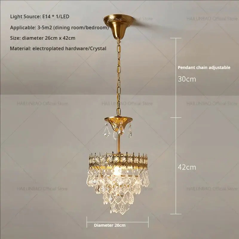 Gold Crown Crystal Chandelier 50cm Design