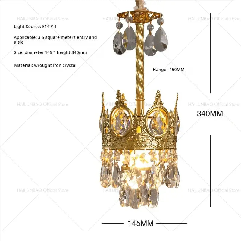 Gold Crown Crystal Chandelier 50cm Design