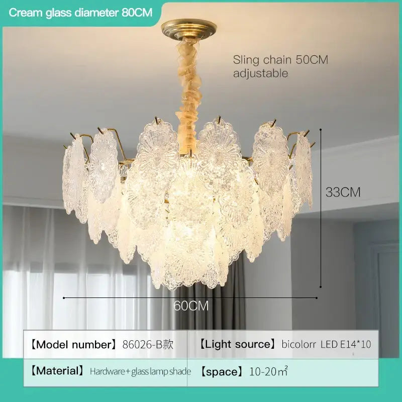 Gold Crystal Chandelier Light French Bedroom