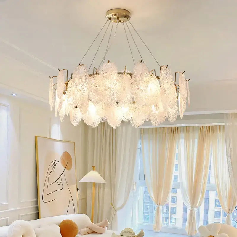 Gold Crystal Chandelier Light French Bedroom