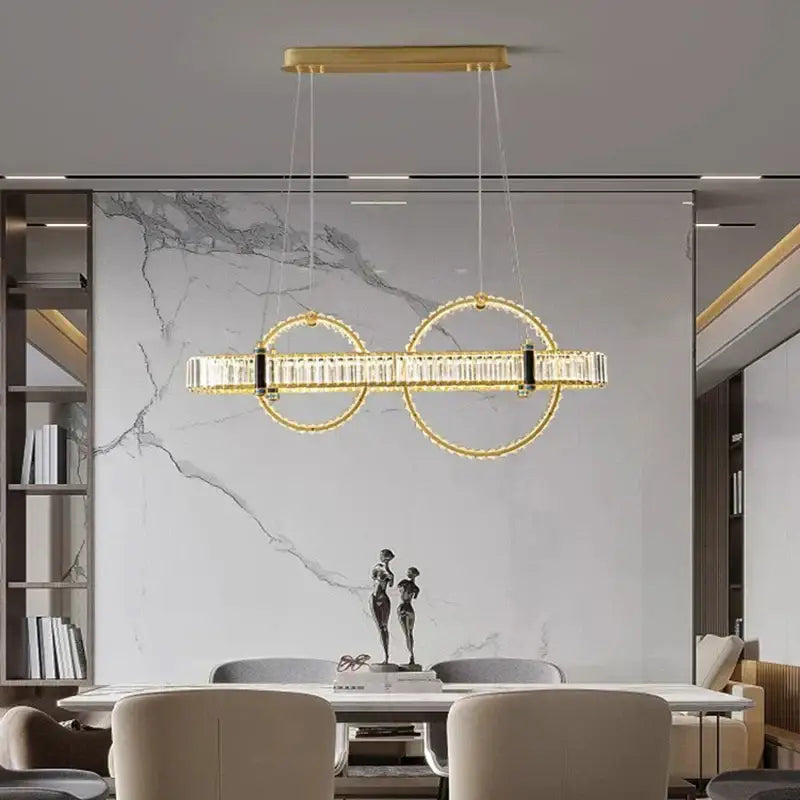Gold Crystal Chandelier Light Intimate Warm Glow