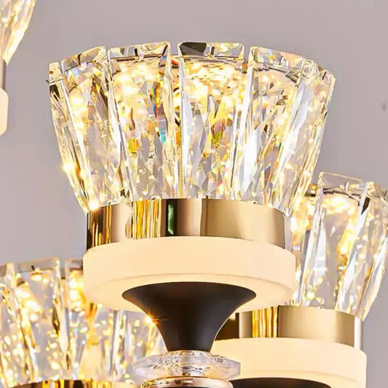 Gold Crystal 18-Head Pendant Light