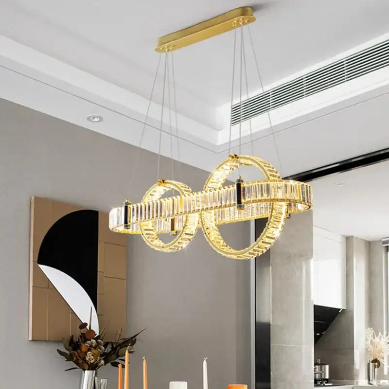 Gold Crystal Chandelier Light Intimate Warm Glow