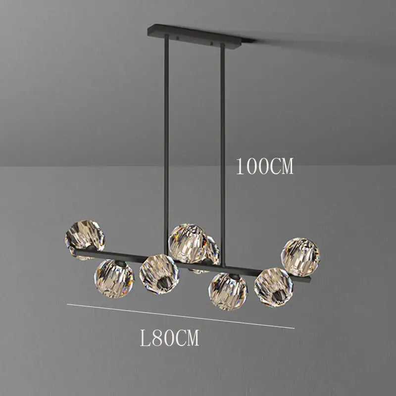 Black Crystal Dining Chandelier 15-Head Dimmable