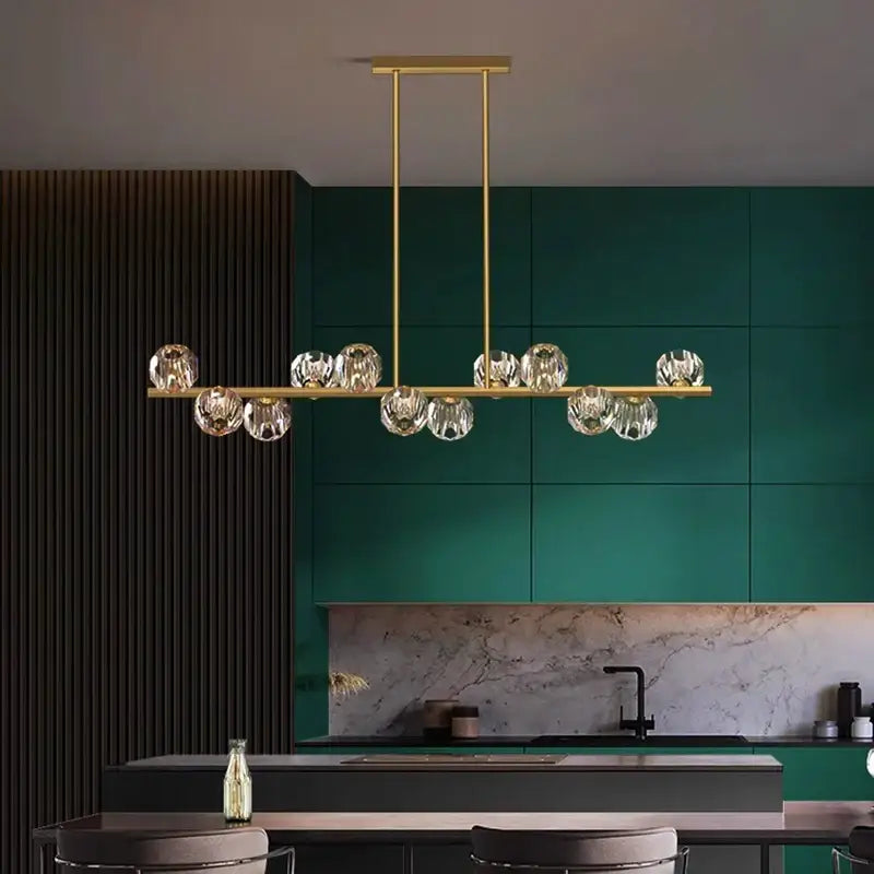 Black Crystal Dining Chandelier 15-Head Dimmable