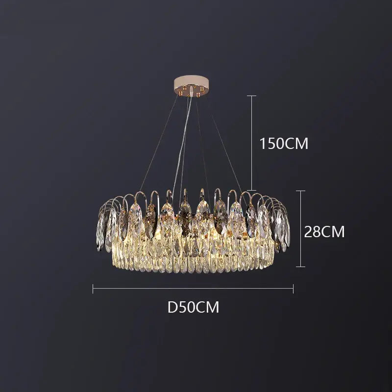 Gold Amber Crystal Chandelier 100cm Diameter
