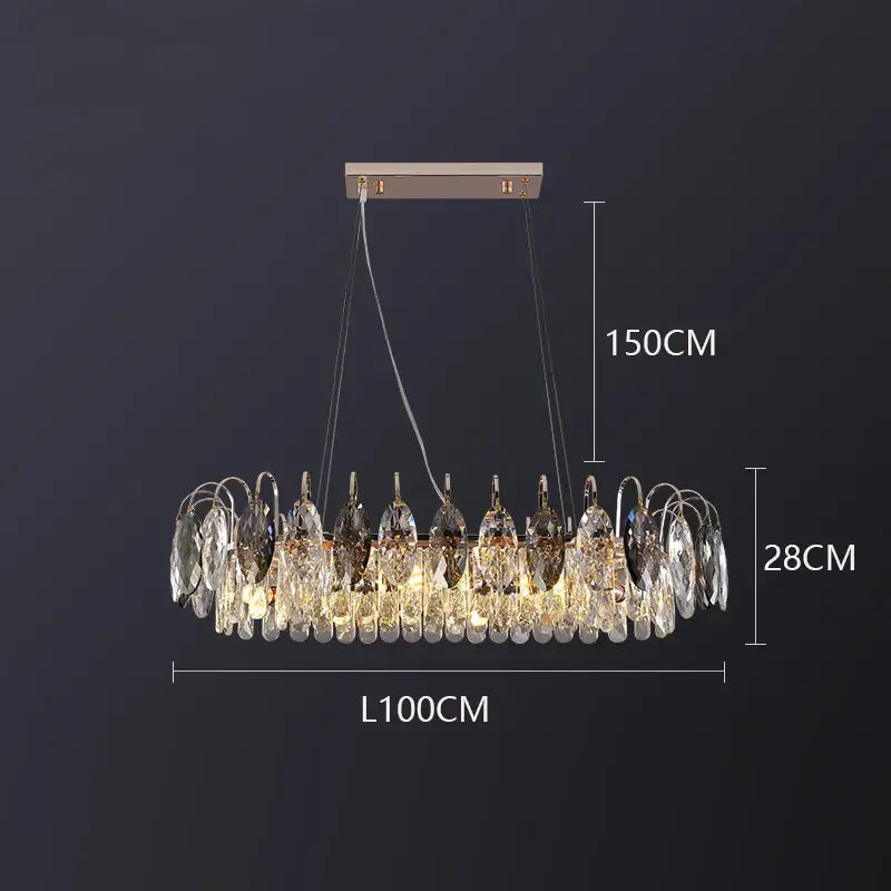 Gold Amber Crystal Chandelier 100cm Diameter