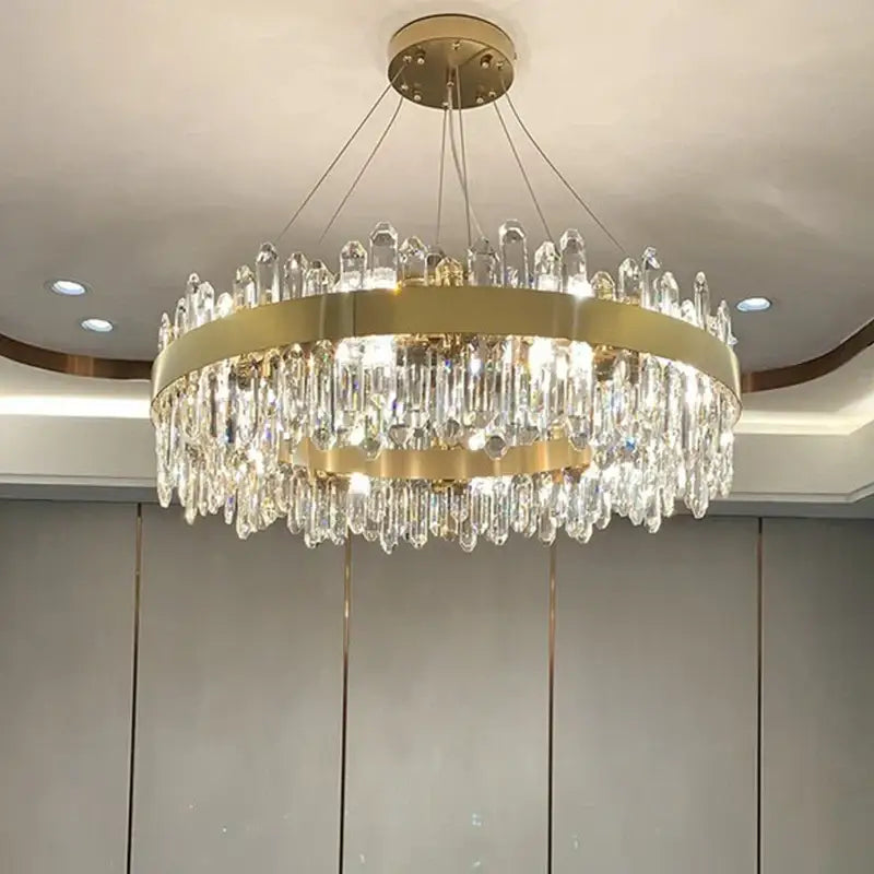 White Crystal Oval Chandelier