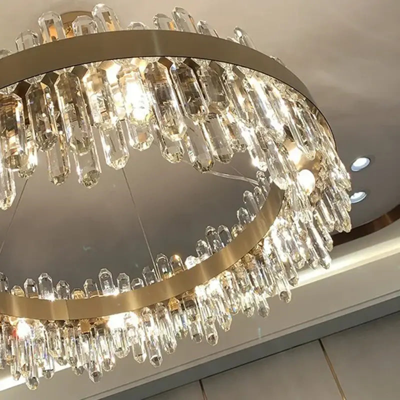 White Crystal Oval Chandelier
