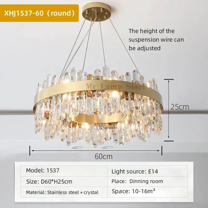 White Crystal Oval Chandelier