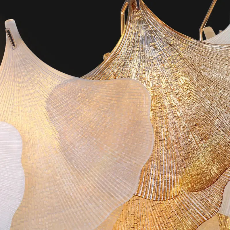 Gold Ginkgo Chandelier Lamp