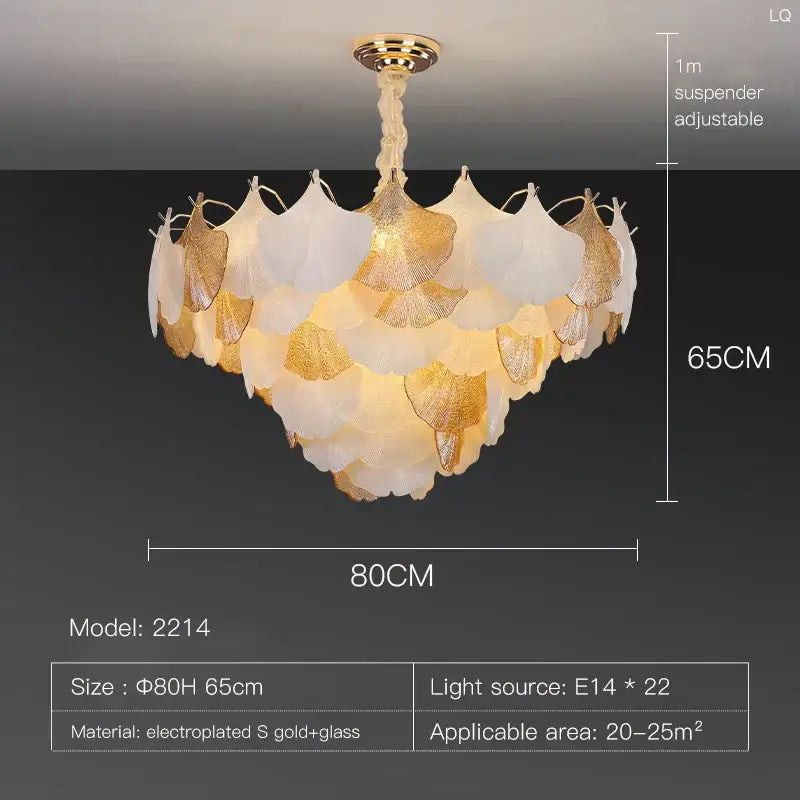 Gold Ginkgo Chandelier Lamp