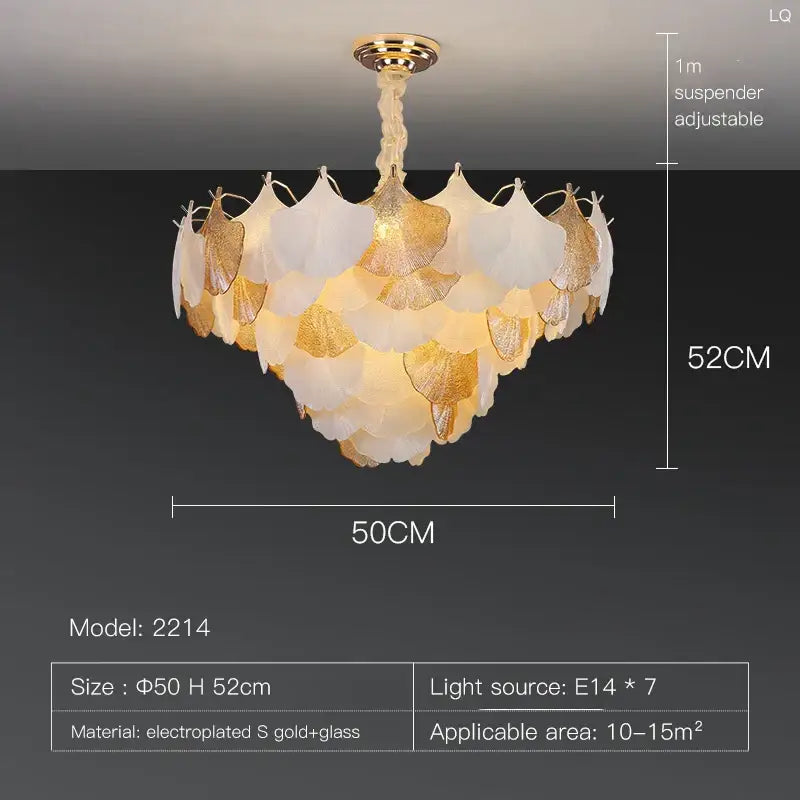 Gold Ginkgo Chandelier Lamp