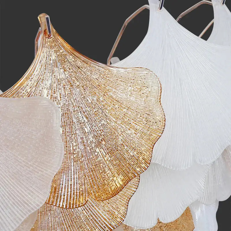 Gold Ginkgo Chandelier Lamp