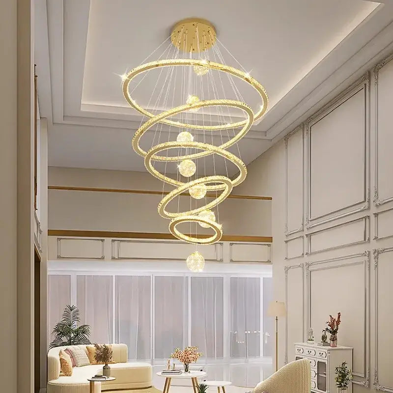 Gold Spiral Stair Pendant