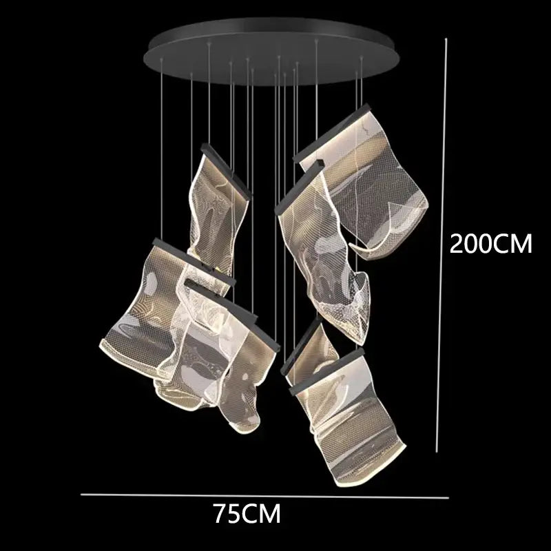 Gold Crystal Pendant Light 38-Head Design