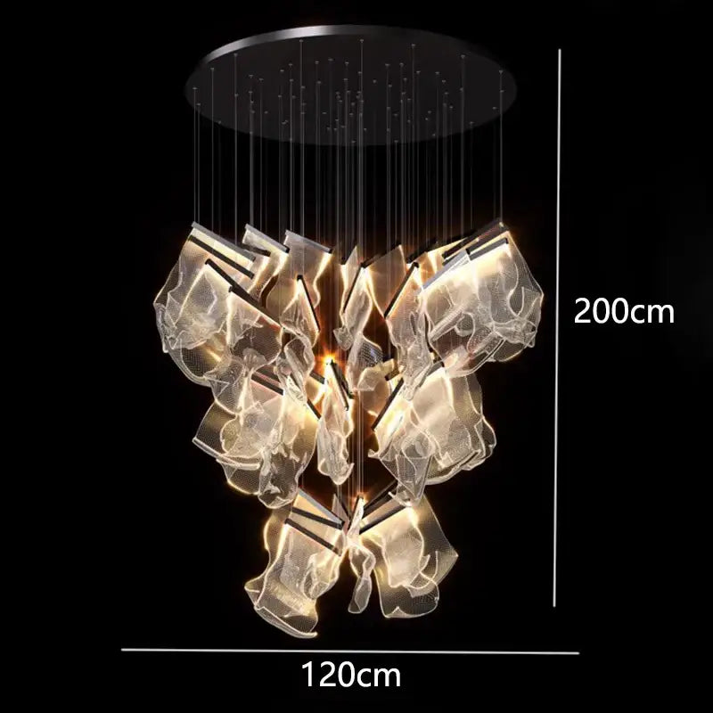 Gold Crystal Pendant Light 38-Head Design