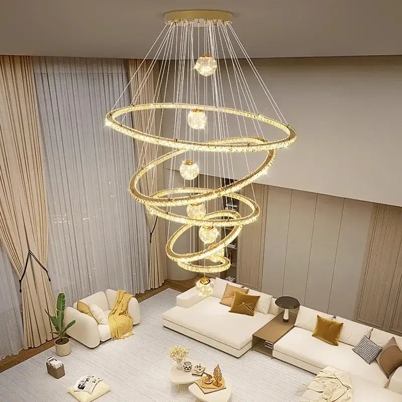Gold Spiral Stair Pendant