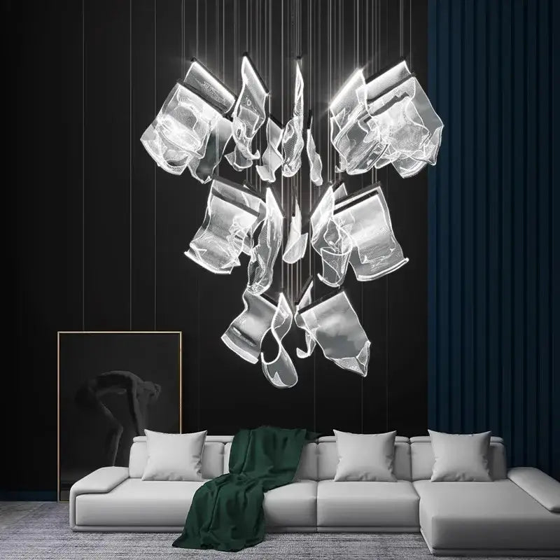 Gold Crystal Pendant Light 38-Head Design