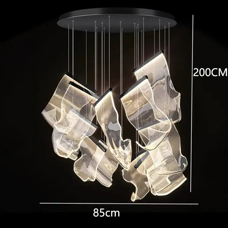 Gold Crystal Pendant Light 38-Head Design