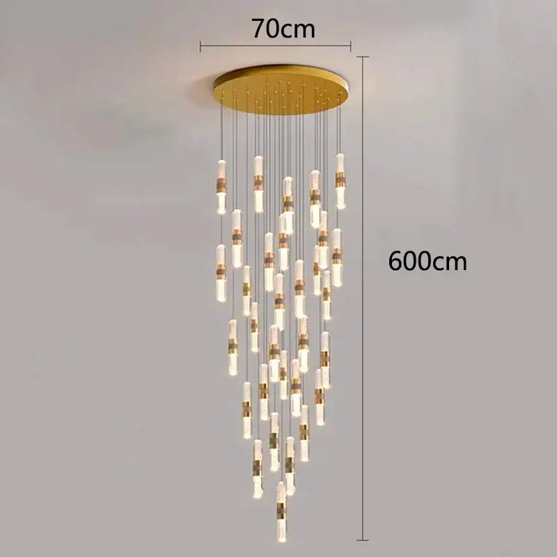 Gold Crystal Stair Lamp