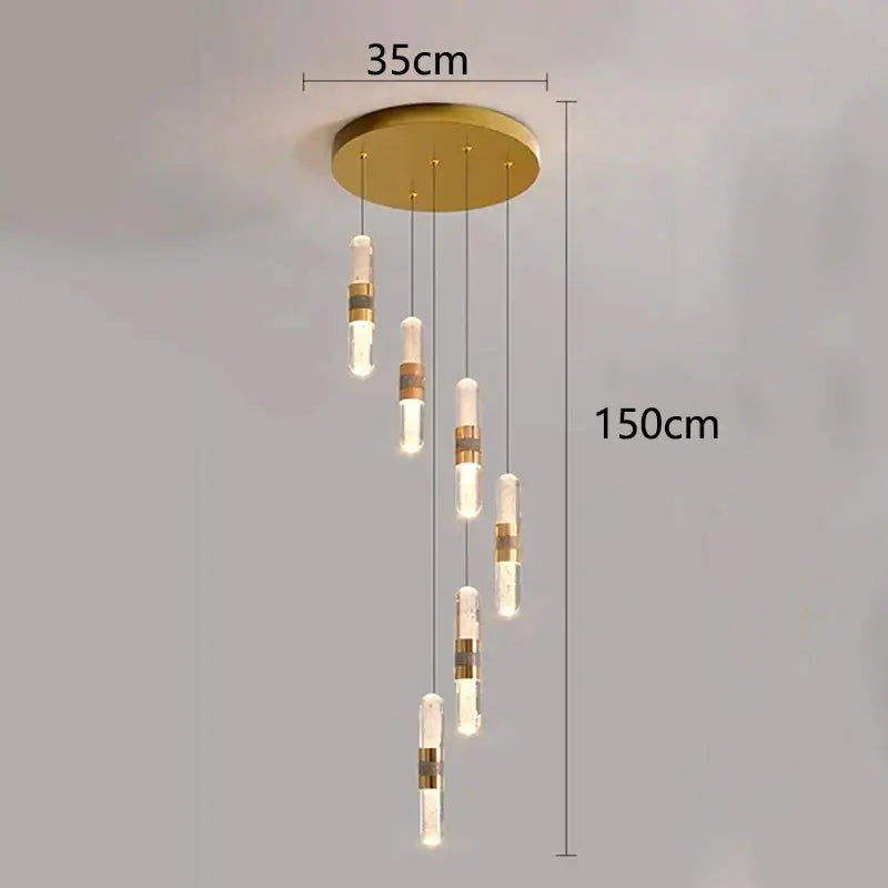 Gold Crystal Stair Lamp