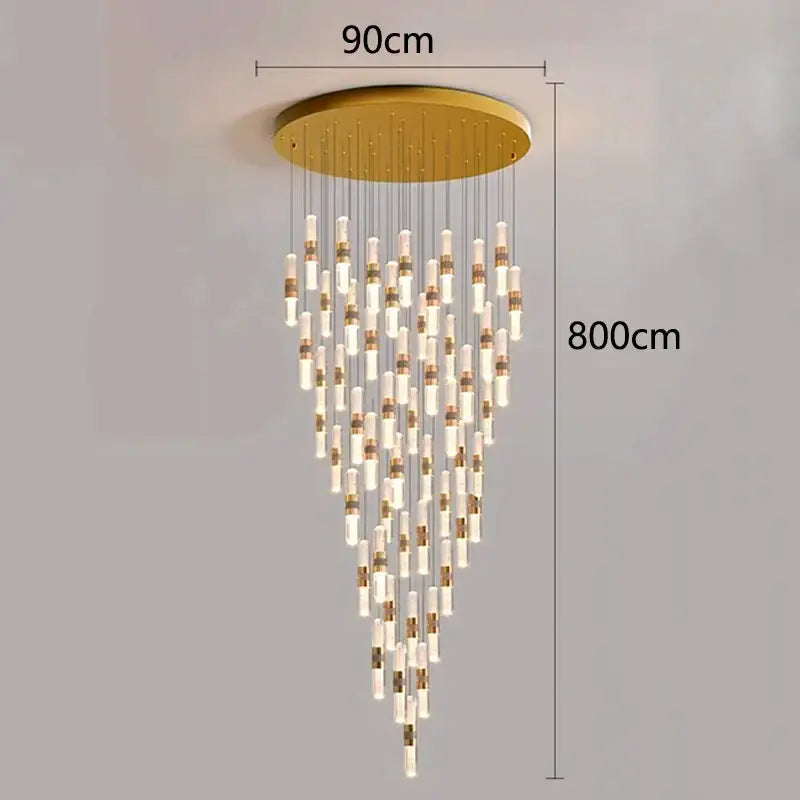 Gold Crystal Stair Lamp