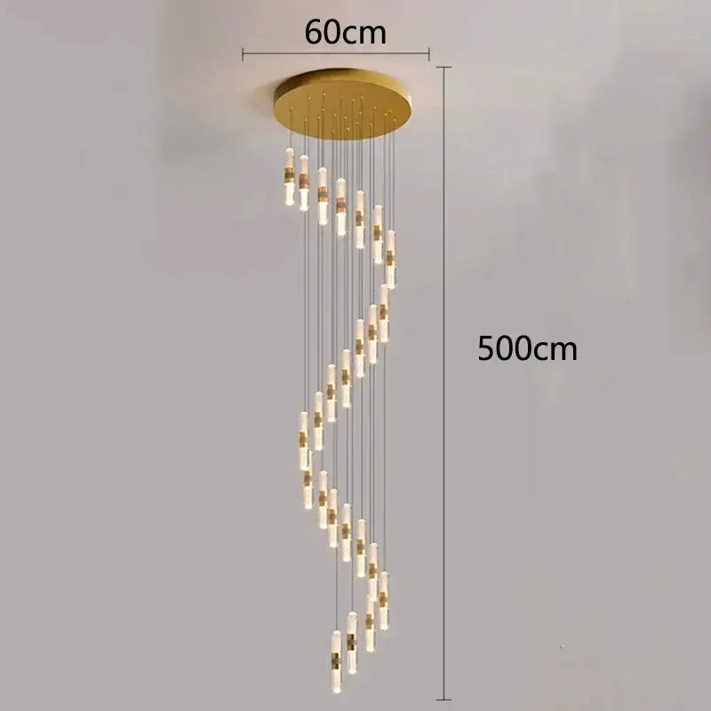Gold Crystal Stair Lamp