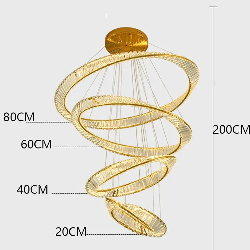 Gold Spiral Pendant Chandelier