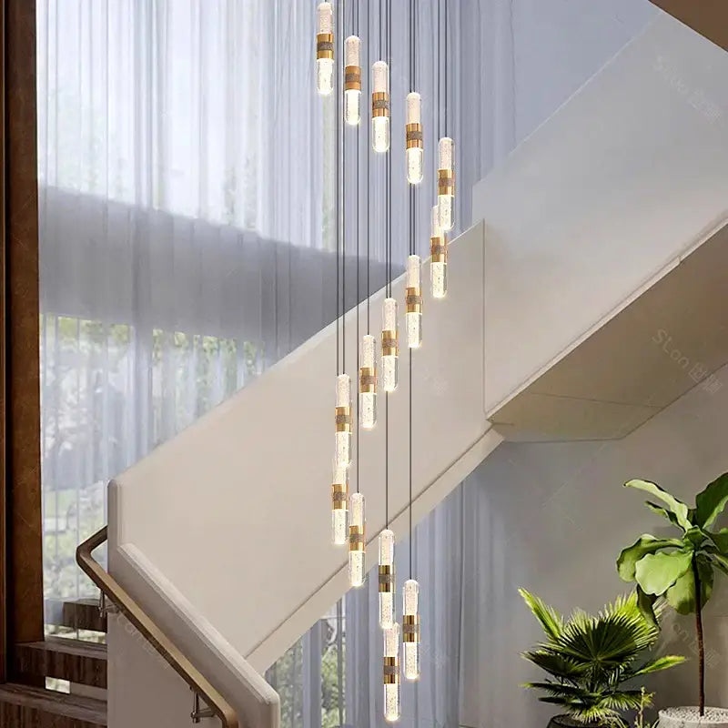 Gold Crystal Stair Lamp