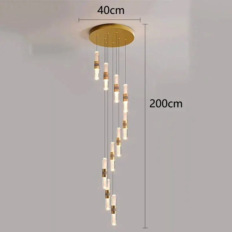 Gold Crystal Stair Lamp