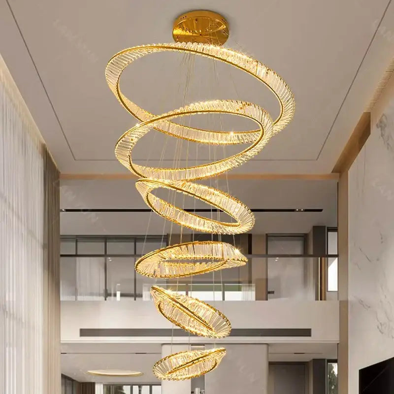Gold Spiral Pendant Chandelier