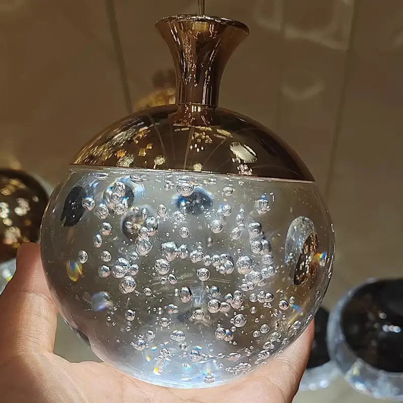 Gold Crackled Glass Chandelier