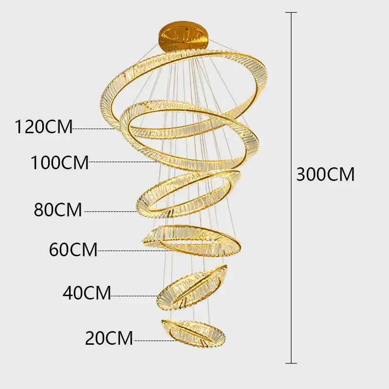 Gold Spiral Pendant Chandelier