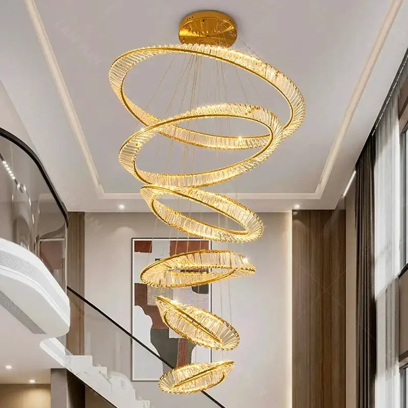 Gold Spiral Pendant Chandelier