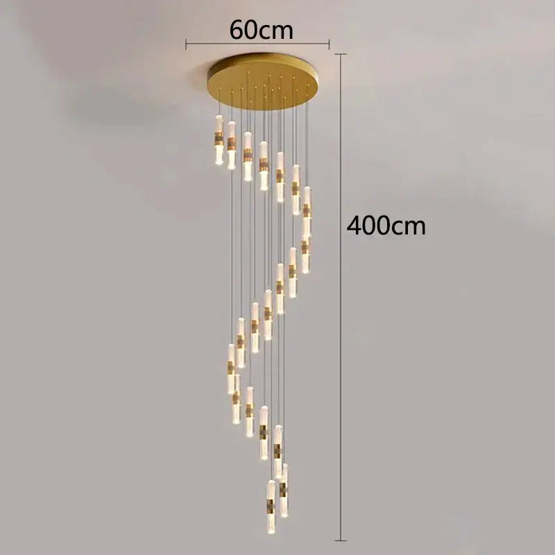 Gold Crystal Stair Lamp