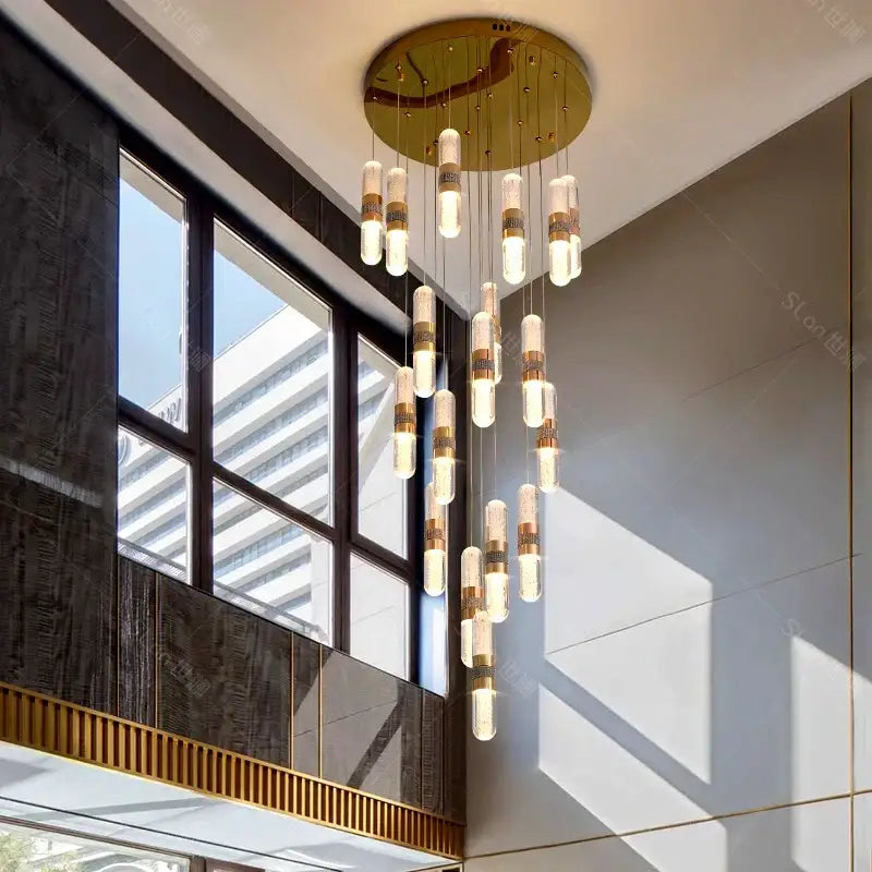 Gold Crystal Stair Lamp