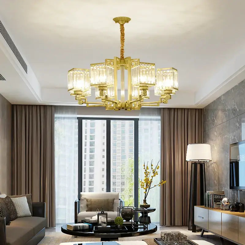 Bronze Crystal Chandelier 15-Head 110cm