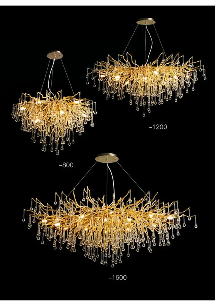 Chrome Raindrop Crystal Chandelier