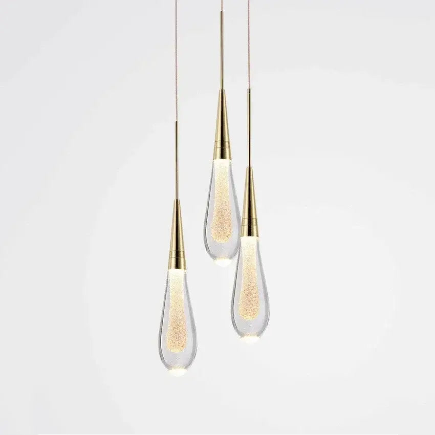 Gold Crystal Drop Chandelier Bronze Option