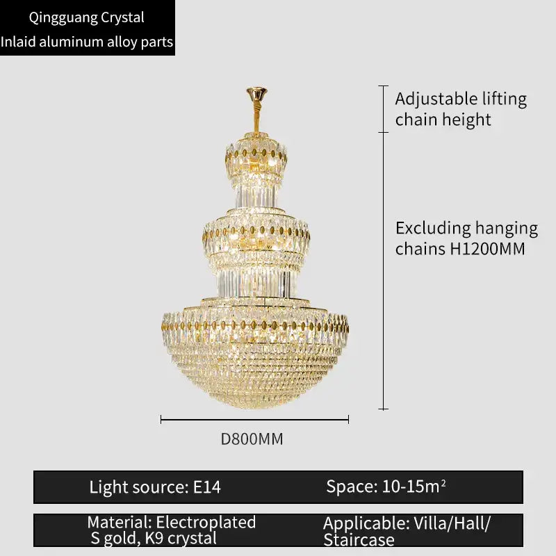 Gold Crystal Duplex Pendant