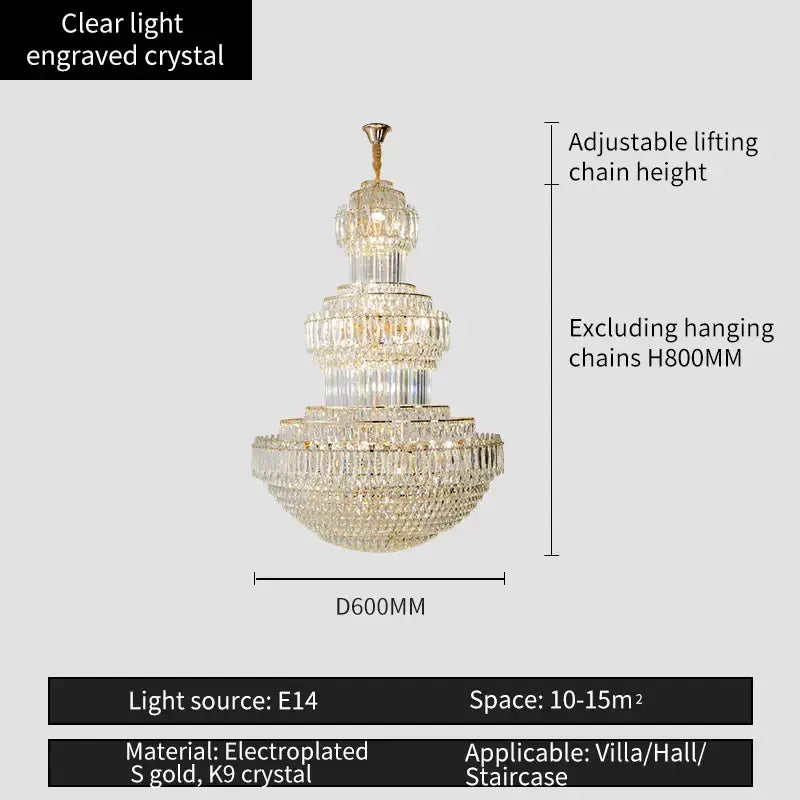 Gold Crystal Duplex Pendant