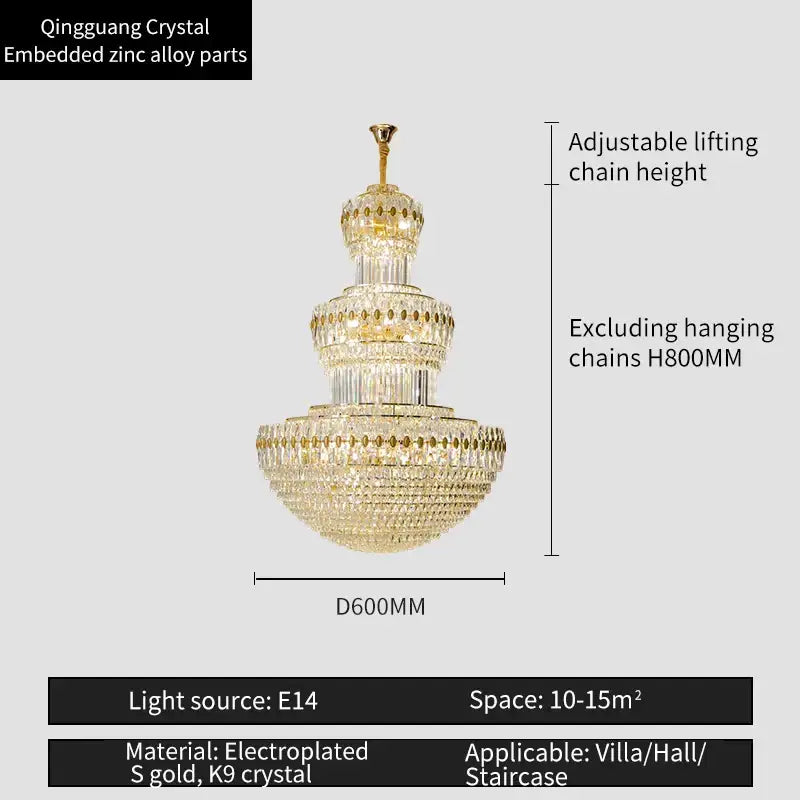Gold Crystal Duplex Pendant