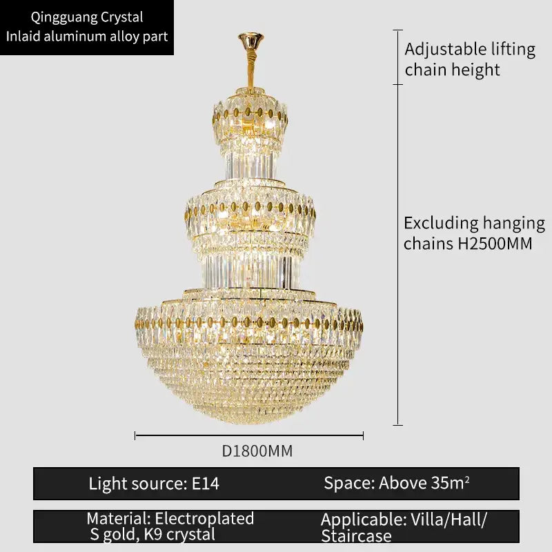 Gold Crystal Duplex Pendant